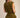 Uvek Top back view of striped sleeveless top with structured fit and vertical olive and gold stripes