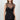 Wada Top worn by model, front view, highlighting corset-style ruching and sheer mesh detail