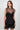 Wada Top worn by model, front view, highlighting corset-style ruching and sheer mesh detail