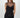 Wada Top worn by model, front view, featuring black mesh overlay, fitted corset-style shape, and ruched detailing.