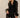 Yanz Mesh Top sheer black mesh top with feather trim front view.
