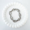 Aislinn silver chunky chain link bracelet with toggle clasp – Matte jewelry