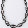 Aite Necklace chunky black enamel chain links on white background