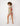 Model wearing Breton PJ Set with printed floral patchwork in coral and green — Matte Concept Store
