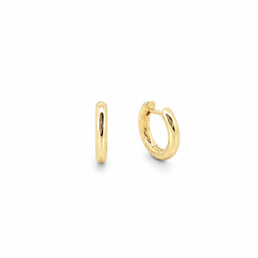 Filippa Huggie Earrings gold mini huggie hoop earrings with sleek minimalist design.