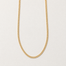 Gatmi Necklace featuring a gold-filled Cuban chain with polished interlocking links, styled on a white background showcasing its timeless design and smooth, reflective finish.