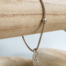 Gold Monk bracelet with lightning charm on textured chain – Matte Jewelry