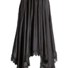 Granada Lace Skirt – flat lay view satin asymmetric midi with lace trim on a white background