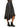 Black lace-trimmed skirt worn by a person on a white background