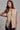 Kaia Vest front view of beige tailored longline vest.