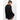 Kayden oversized black blouse with sheer sleeves and lace trim, back view.
