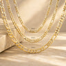 Lina Necklace layered gold link necklaces showcasing polished chain detail and sizes.
