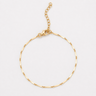 Lindon Bracelet featuring a delicate gold filled textured chain with an adjustable extender clasp.