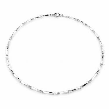 Lindon Necklace silver organic link chain necklace with polished finish.