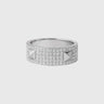 Velia Ring — silver pavé statement ring with pyramid studs on silver, mirror-polished band jewelry by Matte.