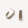 Maia Hoop Earrings featuring a polished two-tone gold and silver finish with a modern rounded silhouette.