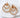 Gold plated Marbel Stud Earrings with dual ring design on white stone backdrop
