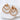 Gold plated Marbel Stud Earrings with dual ring design on white stone backdrop

