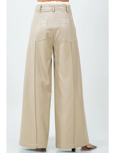 Milano Tie-Waist Pant back view displaying relaxed silhouette and sophisticated tailored finish.