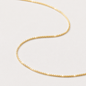 Nolia Necklace gold box chain necklace displayed on neutral background.