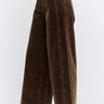 Octavia Jeans in chocolate brown wide-leg denim with a high-rise waist, relaxed fit, and full-length silhouette.
