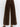 Front view of the Octavia Jeans in chocolate brown highlighting the wide-leg silhouette and relaxed drape.