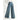 Octavia Jeans – wide leg high-rise jeans in blue denim, front view on model.