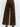 Back view of the Octavia Jeans in chocolate brown showcasing the denim texture,  and high-rise waistband.