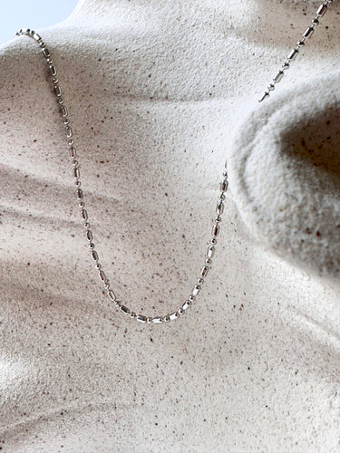 Recife silver chain necklace by Matte, fine minimalist chain on neutral background