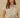 Rita Shirt cream beige striped tie-front blouse with rolled sleeves and relaxed fit.