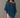 Rueth Poncho deep blue poncho top with airy drape and pointed asymmetrical hem, designed with a loose, flowing silhouette.