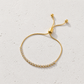 Runet Bracelet with 3mm simulated diamonds on an adjustable 18K gold plated chain.