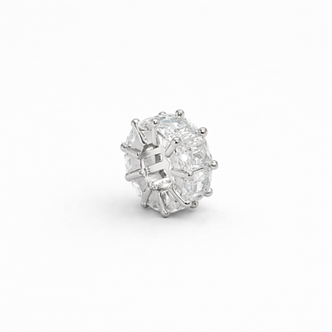 Sabi Charm clear zirconia charm version with crystal stones reflecting light on neutral background showing classic minimal option