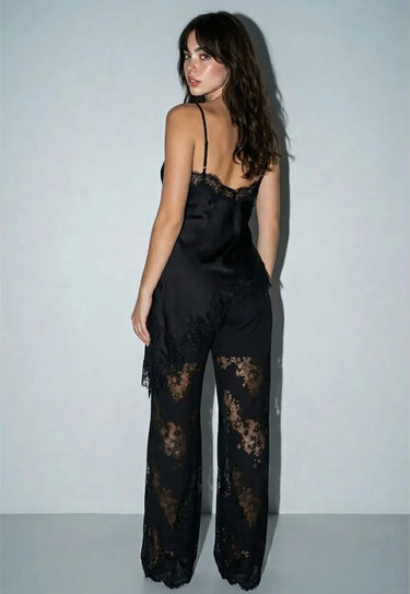 Back view of the Sap satin and lace matching set.