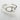 Silver open cuff bracelet with polished oval link design displayed on white stone background
