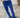 Close-up of Stones Pant showing mid waist and flared leg in electric blue.