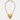 Tria Necklace featuring a textured gold heart pendant on a sleek golden cord necklace against a white background.