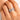Trinity Ring silver chain link ring with pavé crystals worn on hand