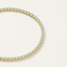 Venus Tennis Bracelet with pastel simulated diamond stones in an 18K gold-plated setting.
