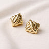 Vire Stud Earrings flat lay image highlighting organic shape and gold finish.
