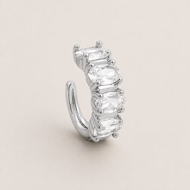 Wori Ear Cuff silver ear cuff with brilliant zirconia stones creating a modern layered ear look.